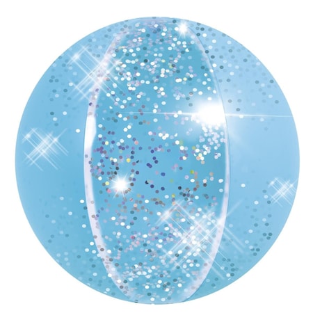 Pool Central 16 in. Blue Glitter Inflatable Beach Ball 34808583